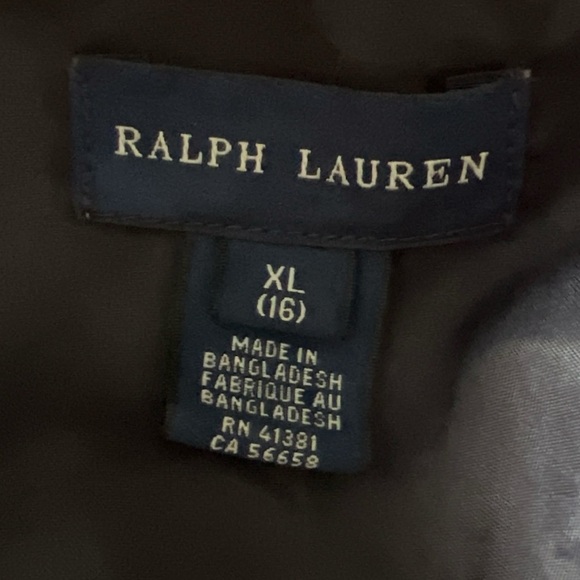 Ralph Lauren Blue Navy -Utility Jacket with Quilted Design Size 16 Girls - Picture 10 of 11